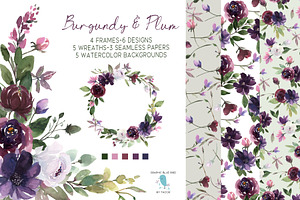Burgundy & Plum Floral Design Kit