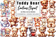 Cute Teddy Bear Emotions Clipart, a Graphic by CitraGraphics (Thumbnail 1 of 4)