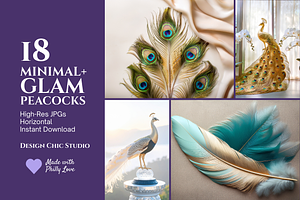 Minimal Glam Peacock Feather Bundle, a Photo by Design Chic Studio