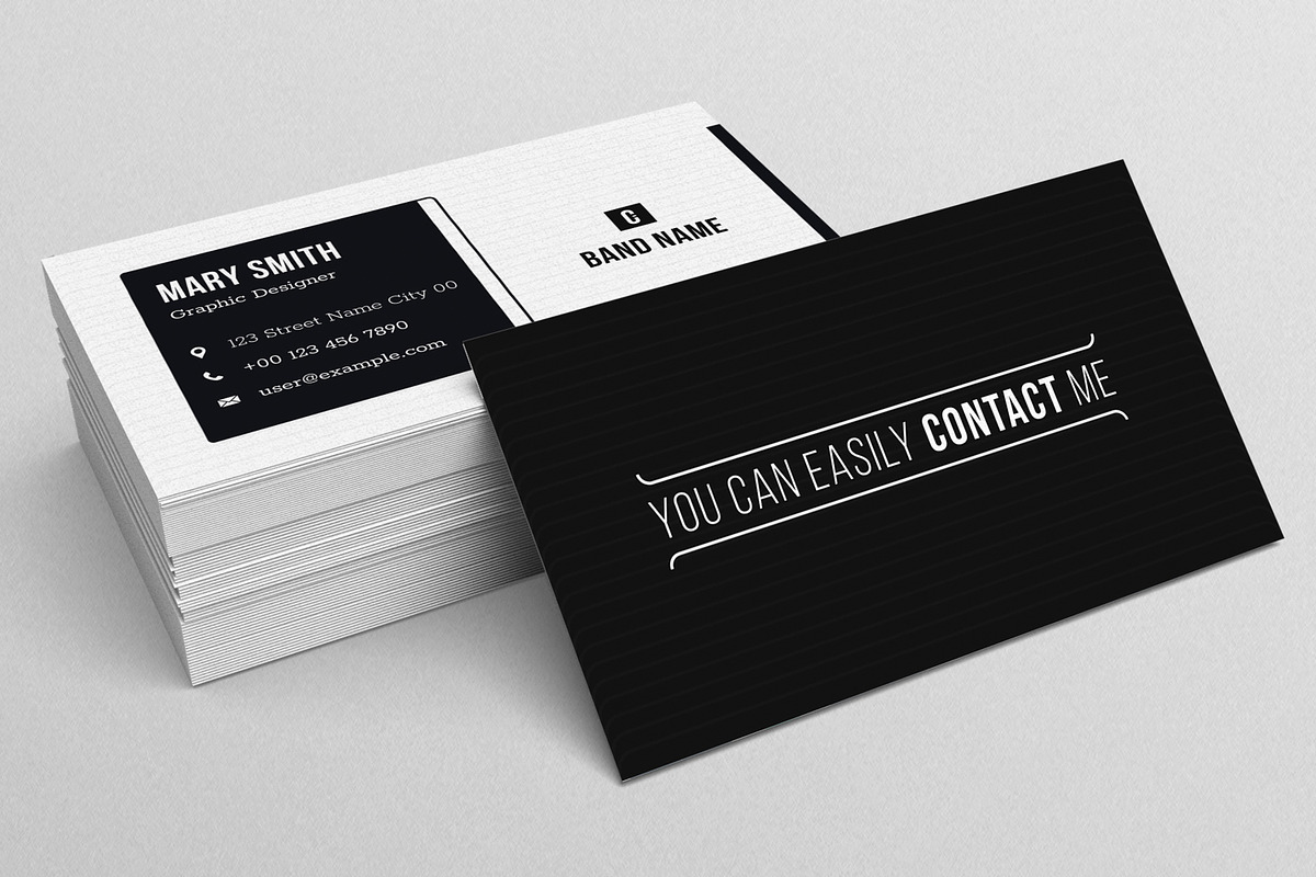 Black White Business Card Design, a Business Card Template by MightyDesign (Photo 3 of 6)