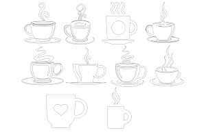 Coffee Cup Mugs Set 1 Procreate