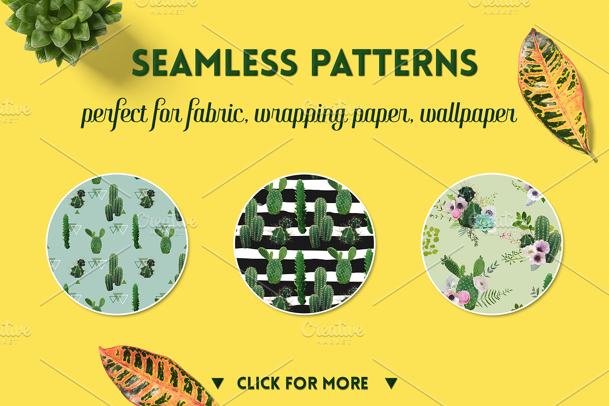 Cactus Floral Backgrounds, an Illustration by Anna Studio (Photo 5 of 7)