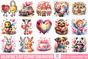 Valentine's Day Clipart Bundle PNG, an Illustration by CraftlabSVG (Thumbnail 1 of 15)