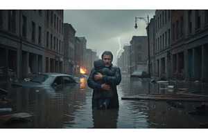 Man holding a child, standing in, an Architecture Photo by Igor Tichonow