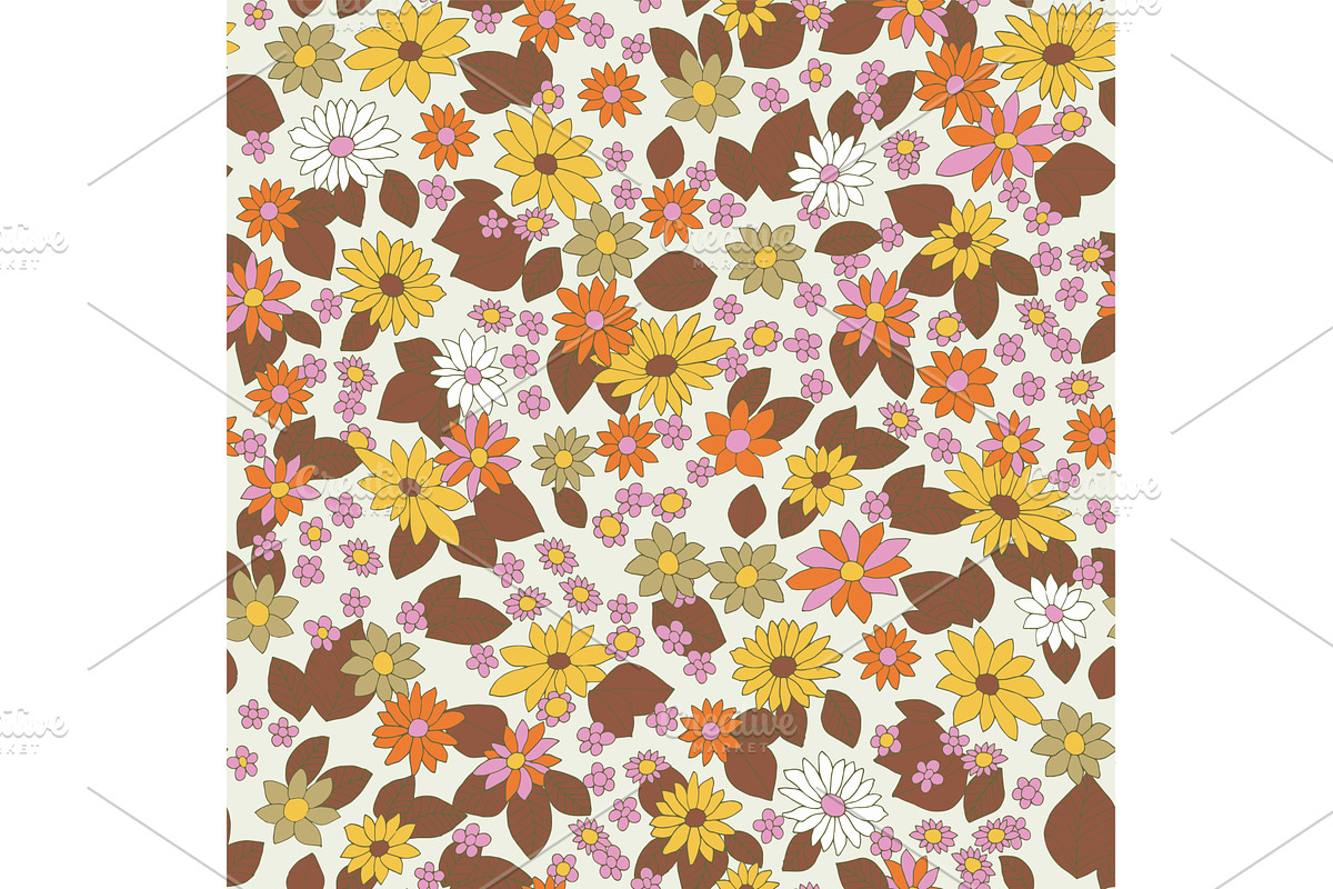 Seamless floral pattern with, a Decorative Illustration by julia-vasileva
