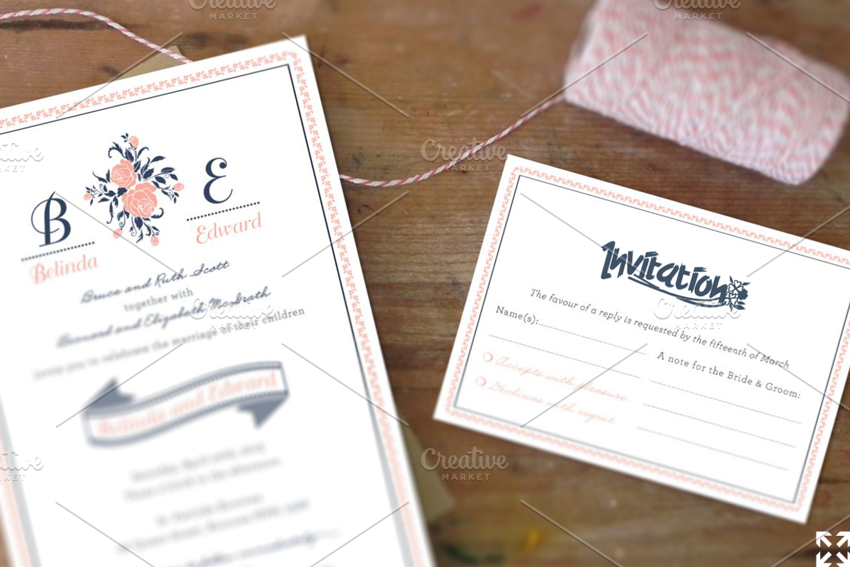 Invitation Typographic Vector Pack, a Branding & Logo Template by ORCOLOR (Photo 4 of 5)