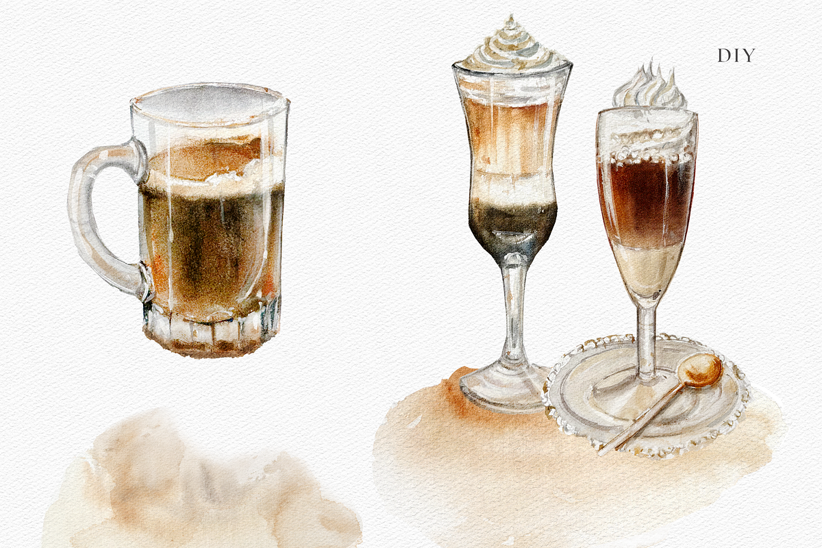 Watercolor Coffee & Stains, a Decorative Illustration by ThaismotaCreativeCo (Photo 3 of 7)