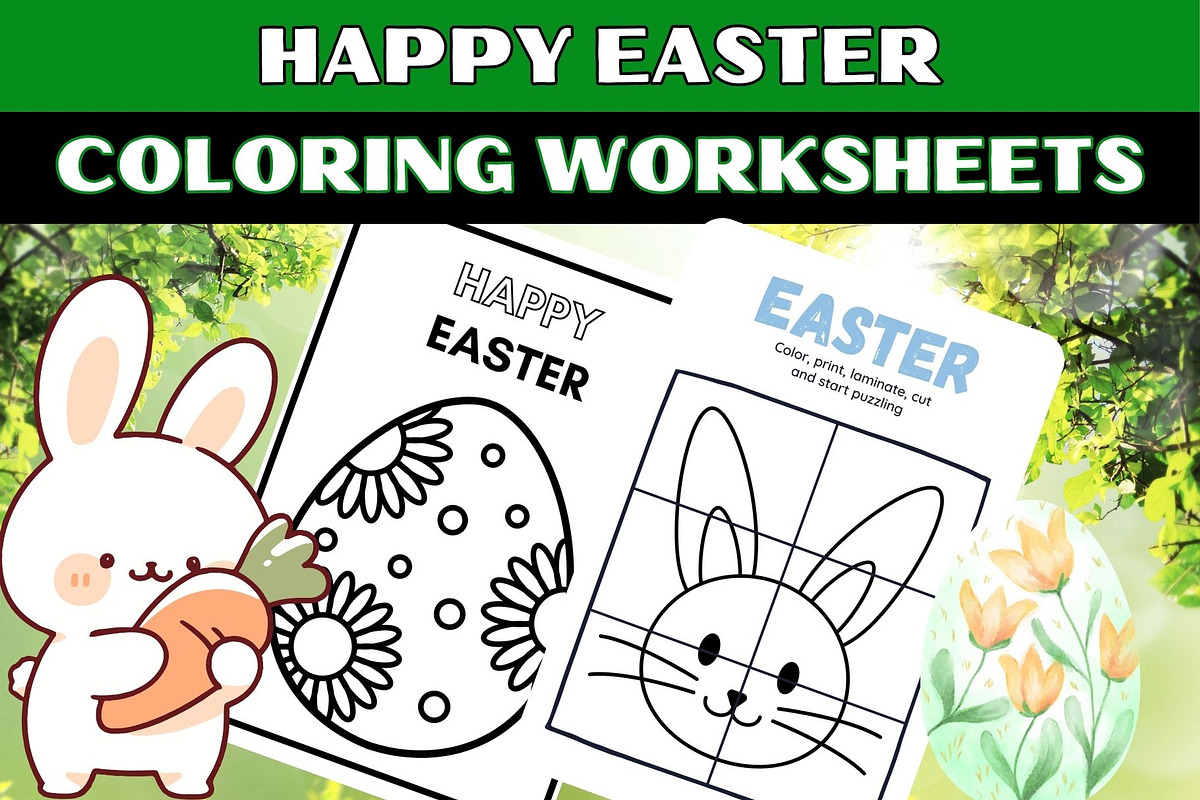 Easter coloring pages | Easter craft, a Templates & Theme by Premium Digital Templates (Photo 2 of 3)