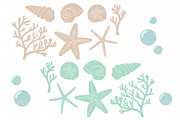 Seashells Clipart in Mint & Coral, an Illustration by Amanda Ilkov (Thumbnail 5 of 5)