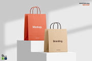 Kraft Paper Shopping Bag Mockup, a Packaging Mockup by Ram Studio LLC (Thumbnail 1 of 16)