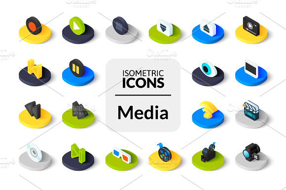 Isometric Icons Media