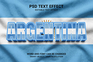 Argentina Flag 3D Text Effect, a Layer Style Add-On by bdrobin