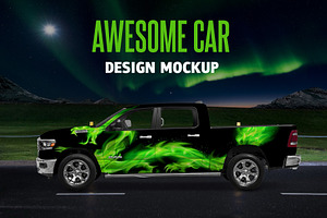 Awesome Car Wrap Design Mockup