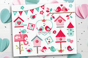 Valentine Love Birds Clipart, SVG, an Illustration by MyClipArtStore (Thumbnail 1 of 2)