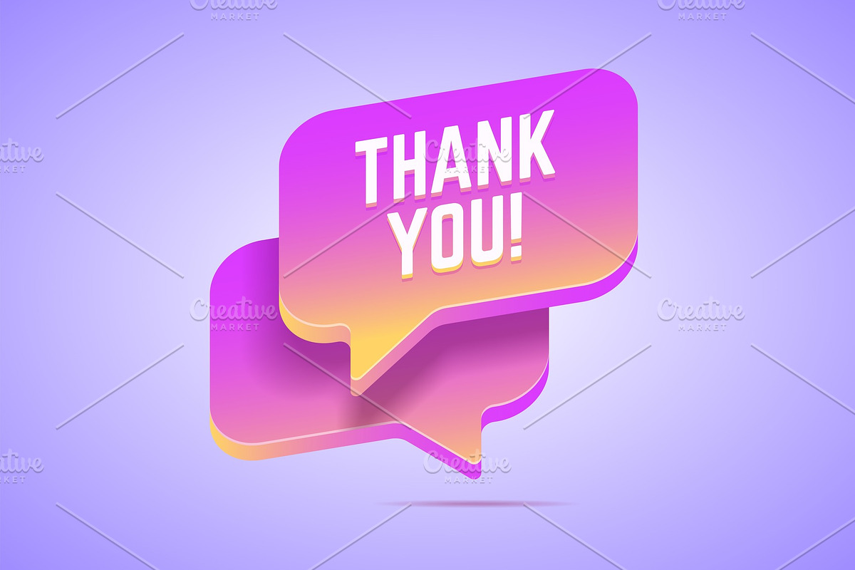 Speech bubble that says thank you., an Illustration by zaniman