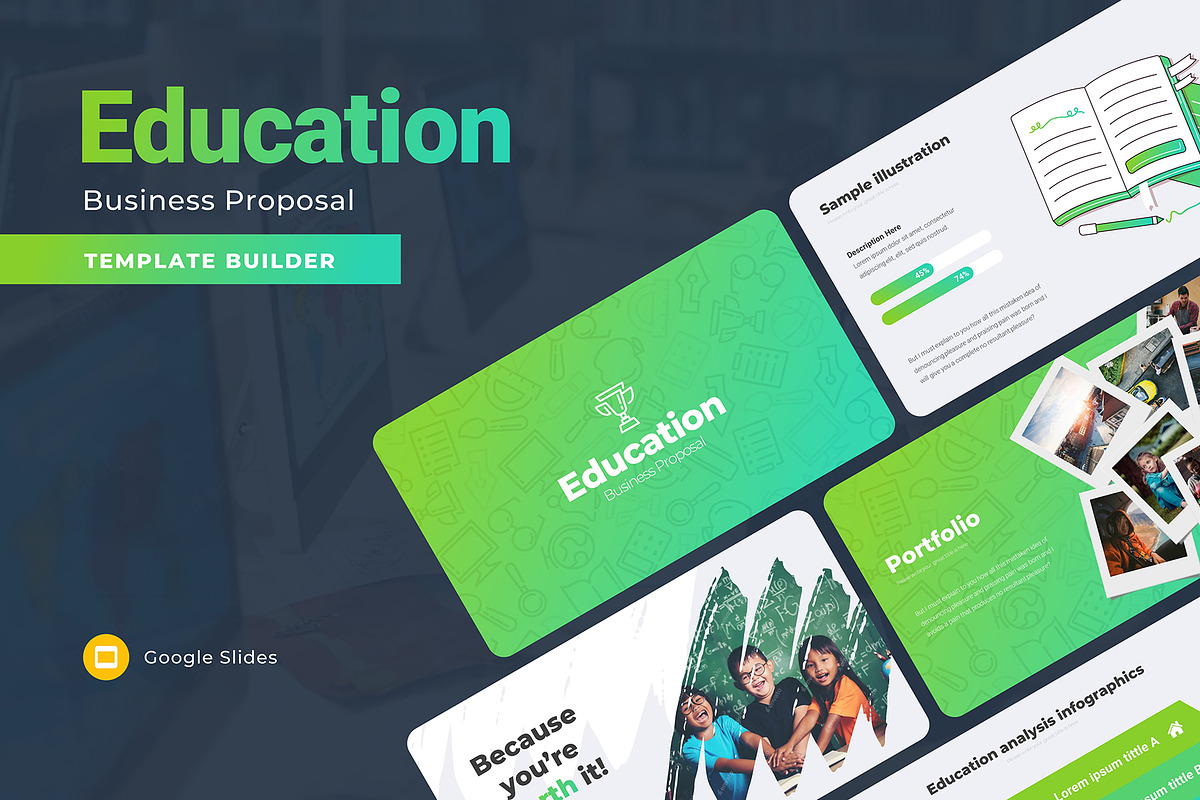 Education Business Google Slides, a Presentation Template by Presentation Templates (Photo 1 of 6)