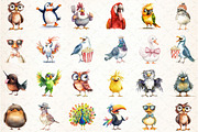 Funny Cartoon Birds Clipart, an Illustration by DreamCafeArt (Thumbnail 2 of 6)