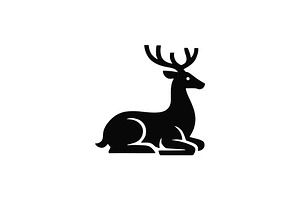 Resting Deer Minimalist Logo, a Branding & Logo Template by Vectorium Studio