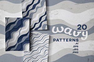 Wavy seamless patterns, a Pattern Graphic by pineart