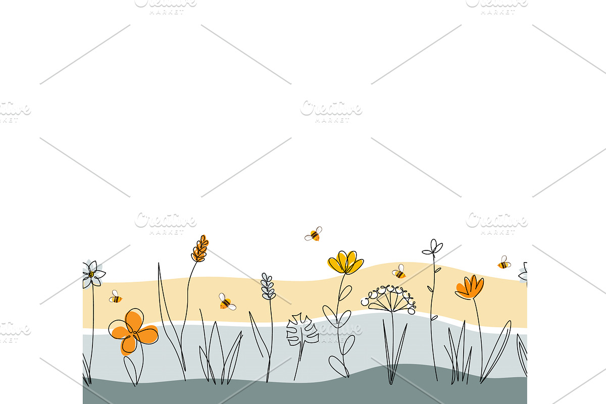 Vector nature seamless border with, an Object Illustration by Toltemara