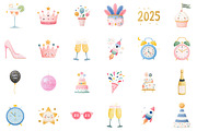 Happy New Year Party Clipart. Bundle, an Illustration by Sublimation Artist (Thumbnail 2 of 6)
