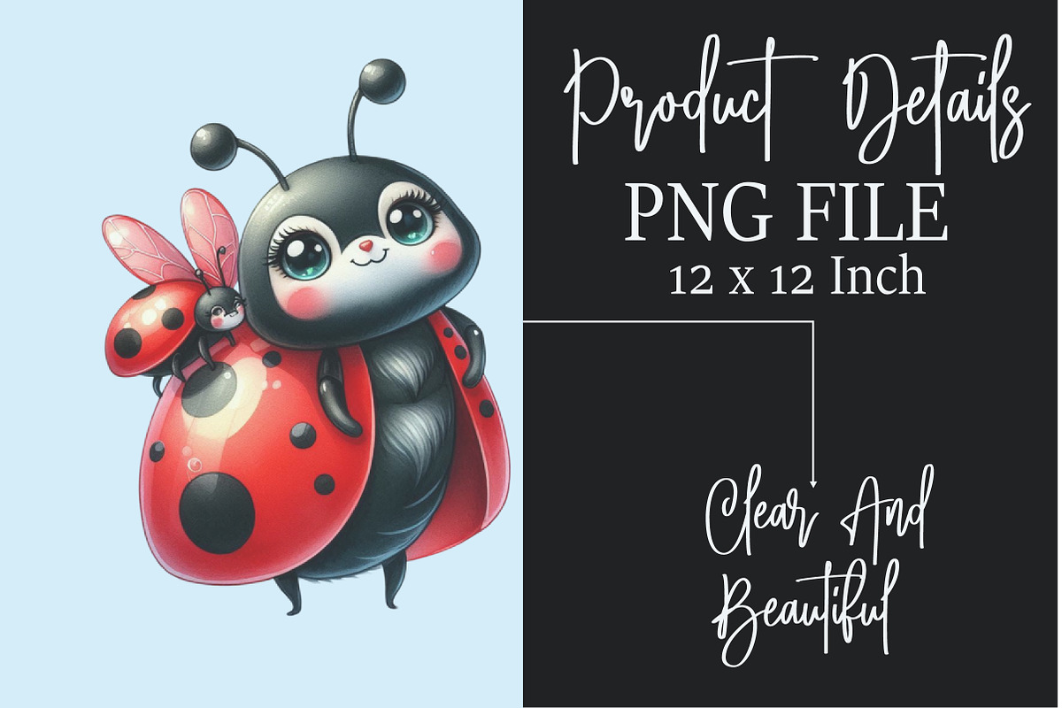 Watercolor Cute Ladybugs Clipart, a Seasonal Illustration by Rose Art (Photo 5 of 5)