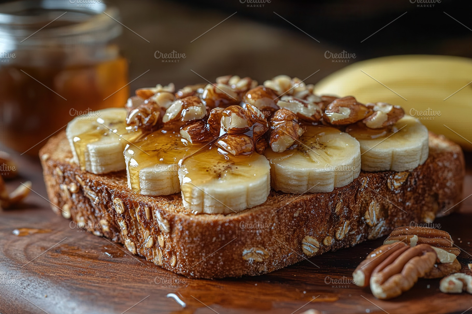 Delicious toasted bread topped with, a Photo by Tanuart