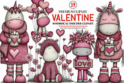 Whimsical Valentine's Unicorn Clipar, an Illustration by cherrydesign (Thumbnail 1 of 4)
