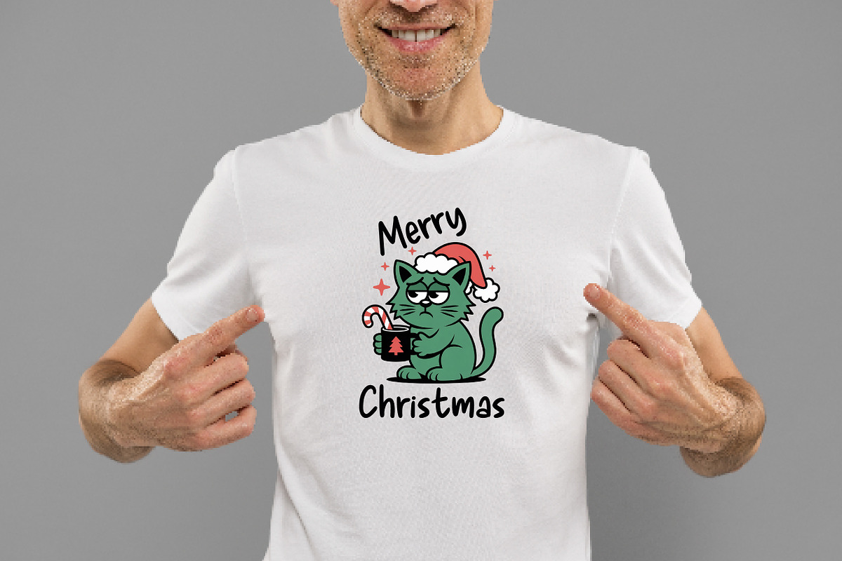 Christmas Sarcastic Funny Cat Merry, an Illustration by Daily.Designs (Photo 2 of 5)