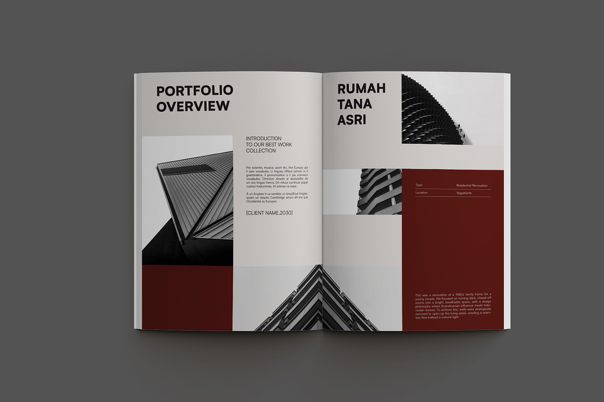 Red Minimal Architect Portfolio preview 5