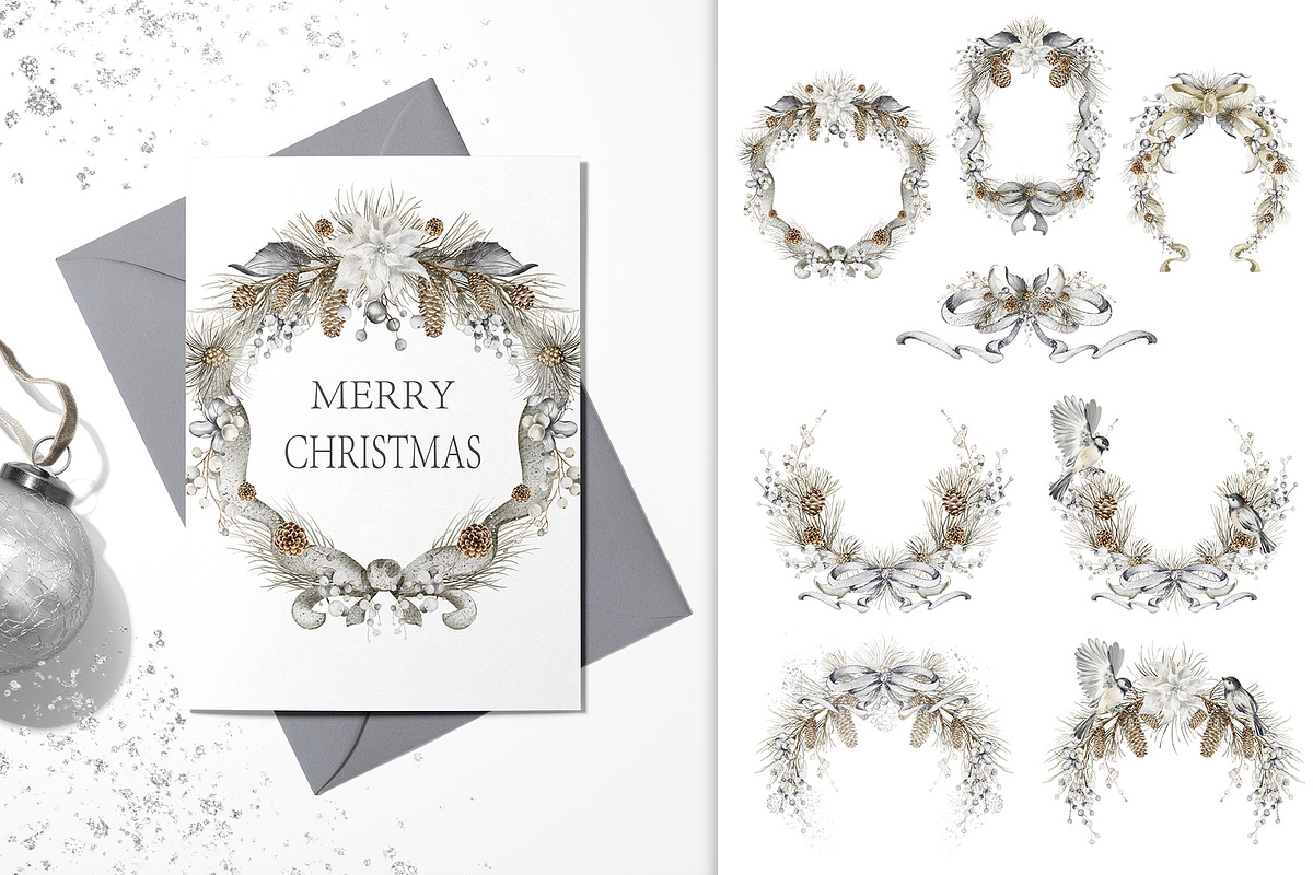 Christmas Watercolor Clipart, a Decorative Illustration by LenArt (Photo 6 of 17)