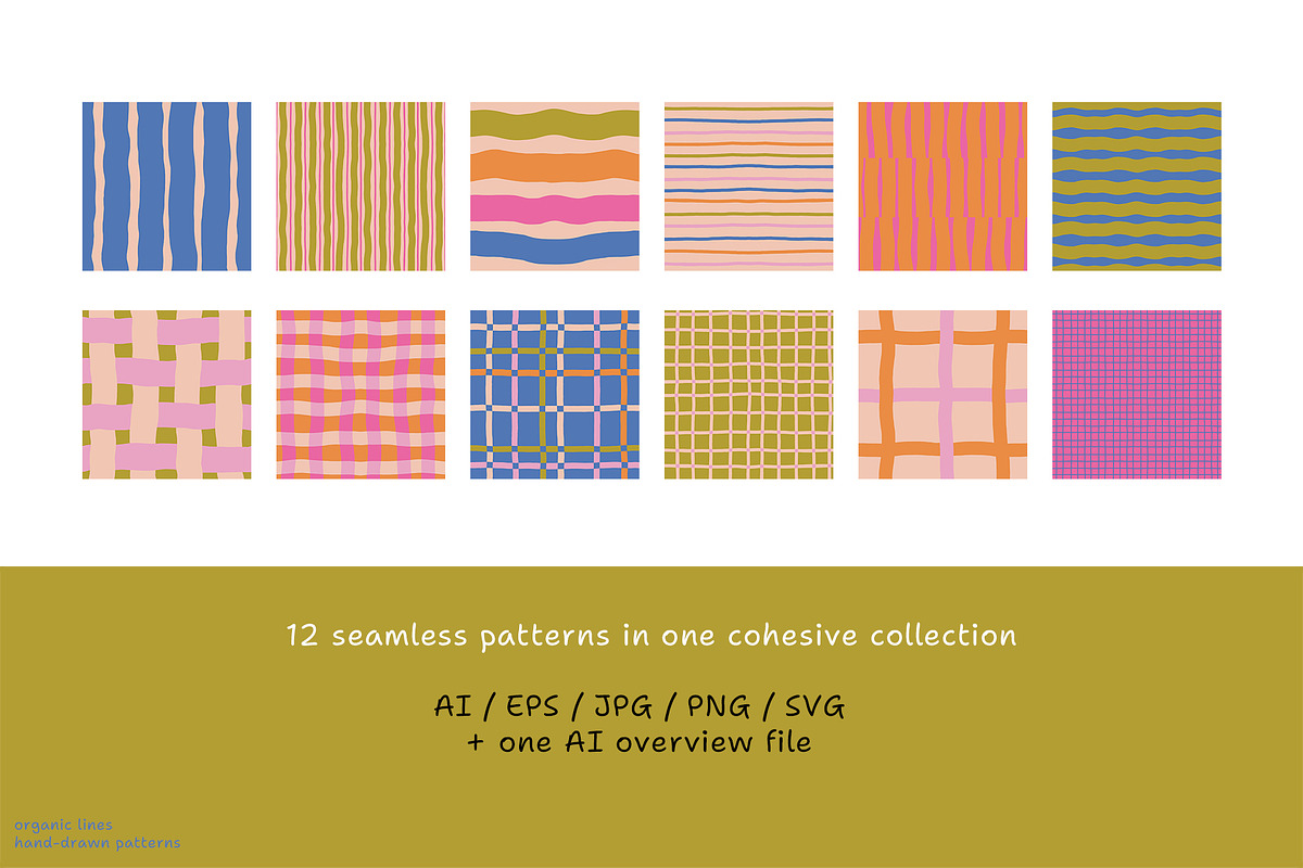 Organic Lines – Seamless Patterns, a Pattern Graphic by iliveinoctober (Photo 3 of 11)