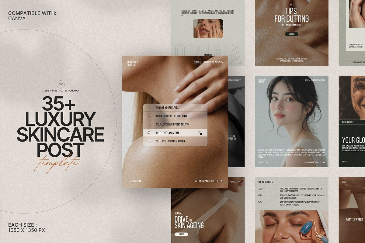 Canva Skincare Feed Templates