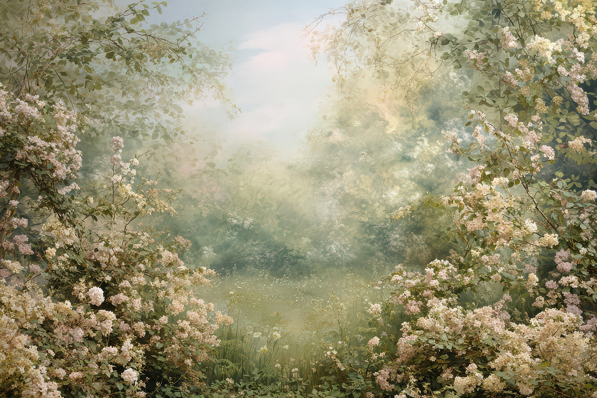 Overgrown Secret Garden Wallpaper, a Decorative Illustration by Virgo Studio