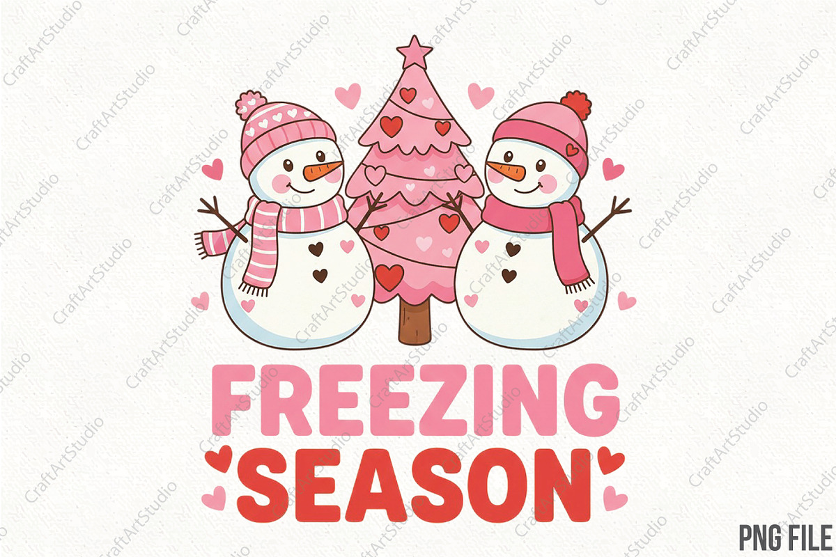 Freezing Season Snowman PNG, an Illustration by CraftArtStudio (Photo 1 of 4)