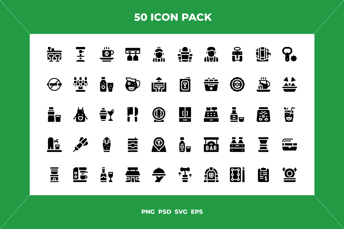 Bar icons, an Outline Icon by Wencory (Photo 1 of 2)