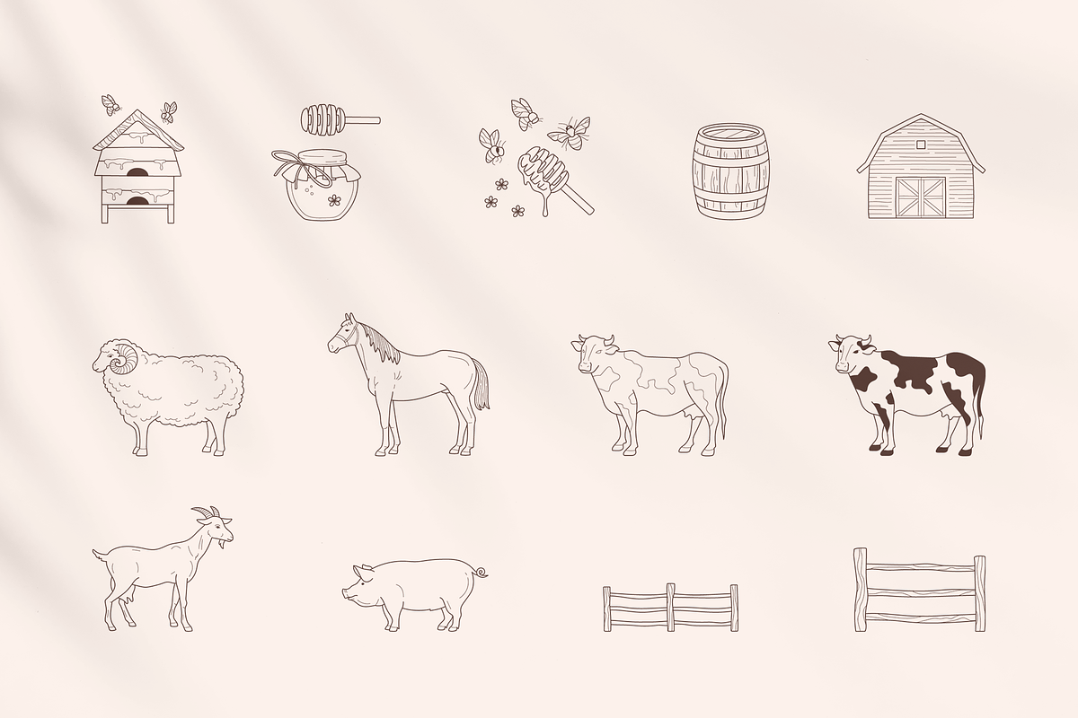 Farm animals logos and elements, a Graphic by Vasylyka (Photo 7 of 8)