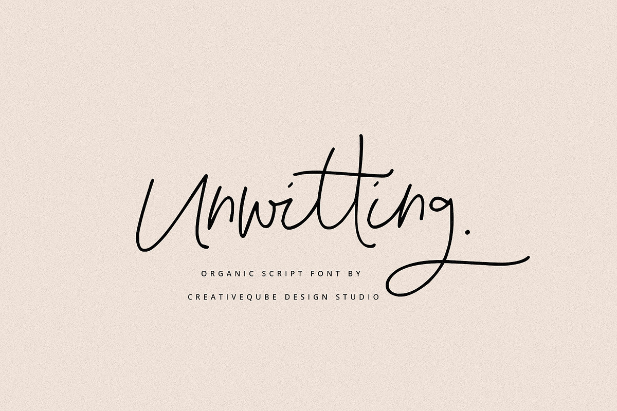 Unwitting Script Font, a Script Font by Creativeqube Design (Photo 1 of 6)