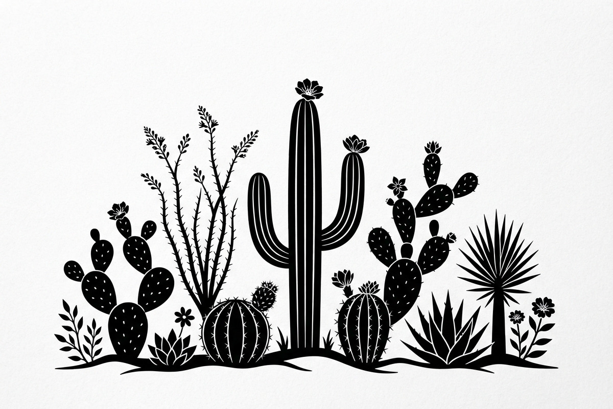 60 Desert Cactus Floral Silhouette, a Seasonal Illustration by Amazin_art (Photo 22 of 38)