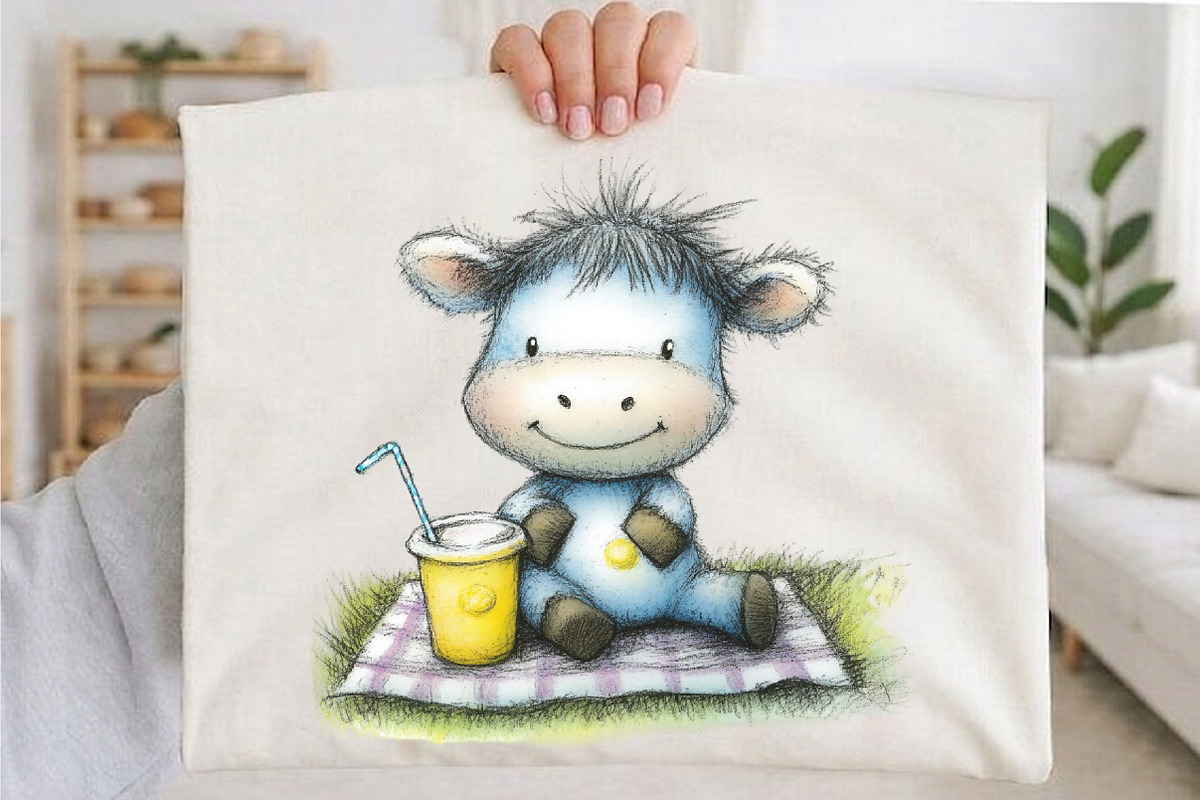 Watercolor Summer Cow Clipart, an Illustration by designcity5 (Photo 5 of 5)