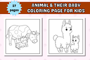 Animal & Their Baby Coloring Page, an Animal Illustration by Salaly (Thumbnail 2 of 6)