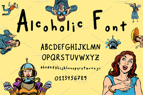Alcoholic font handwritten alphabet preview 8