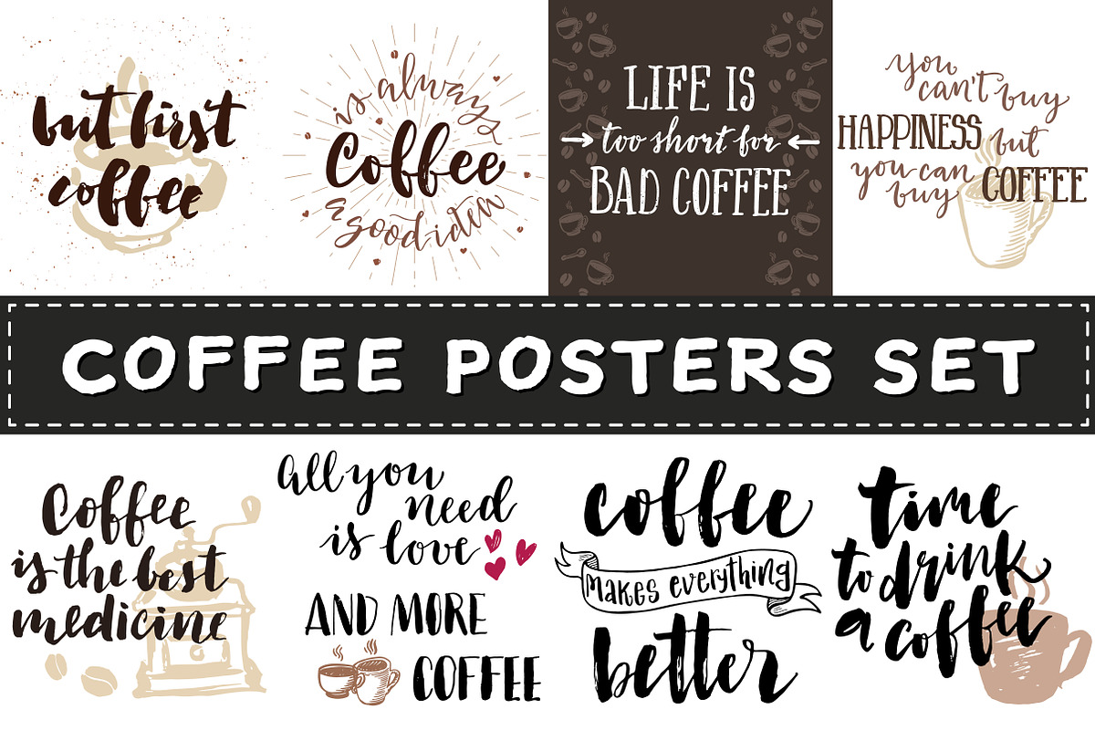 Lettering coffee posters, a Food Illustration by ZapolzunArt (Photo 1 of 7)