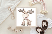 Kawaii Christmas Moose Clipart, an Illustration by CraftArtStudio (Thumbnail 5 of 5)