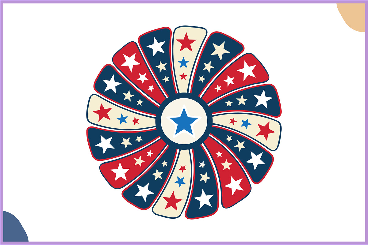 Patriotic Star Rosette Badge Clipart, a Decorative Illustration by Gfx Expert Team (Photo 3 of 3)