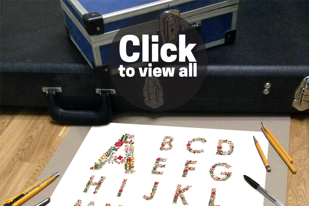 Cute Floral Alphabet, a Decorative Illustration by Feday (Photo 2 of 5)