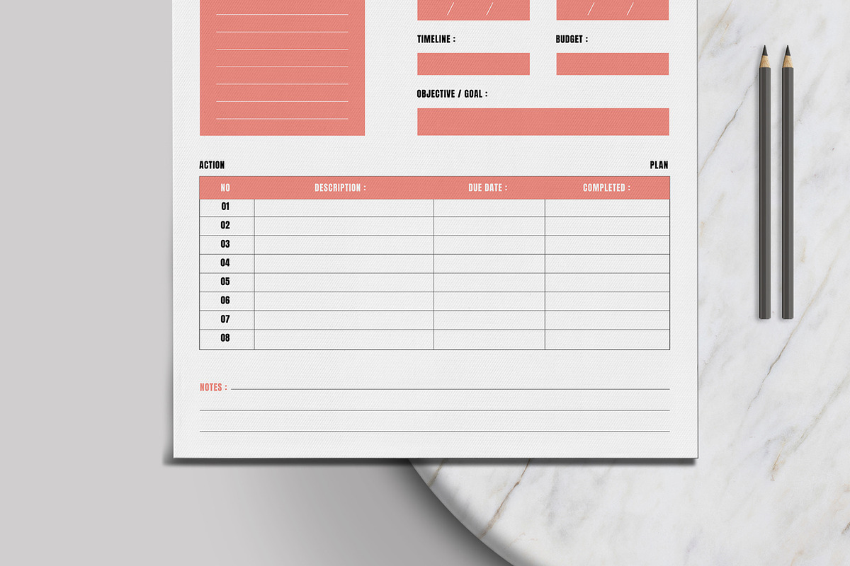 Project Planner Template, a Stationery Template by MightyDesign (Photo 5 of 8)