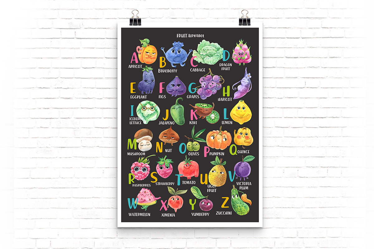 Cute Vegetable alphabet, a Background Graphic by KatBranchArt (Photo 3 of 5)