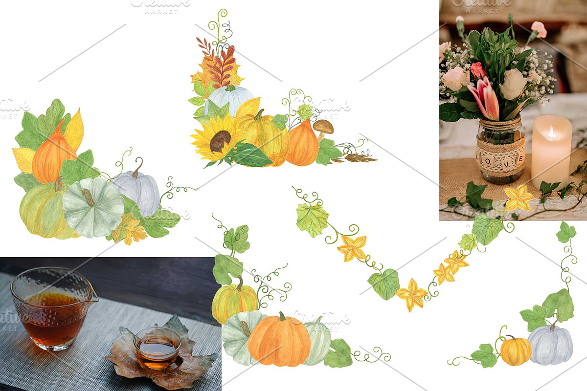 Autumn Floral Frames, Wreaths, a Seasonal Illustration by Contes_de_fée (Photo 6 of 12)