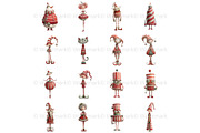 Quirky Christmas Clipart Characters, a Seasonal Illustration by Nicole Branger Art (Thumbnail 8 of 21)